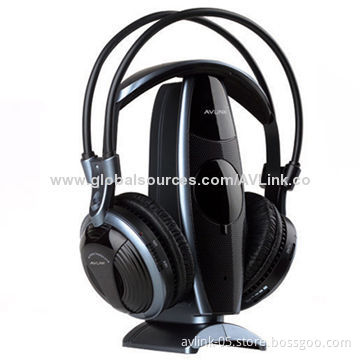 Comfortable Wearing RF/UH 915MHz Wireless Stereo Headphones with 3-selection Channel RF Transmitter